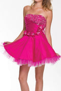 CLEARANCE - Juliet 1213 Lace Up Back Dress Short A-Line Strapless (Size XL)