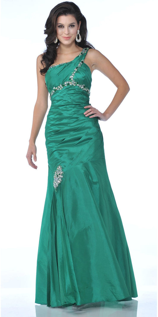 CLEARANCE - Cinderella Divine 1646 Long Dress Taffeta One Shoulder (Size 6)