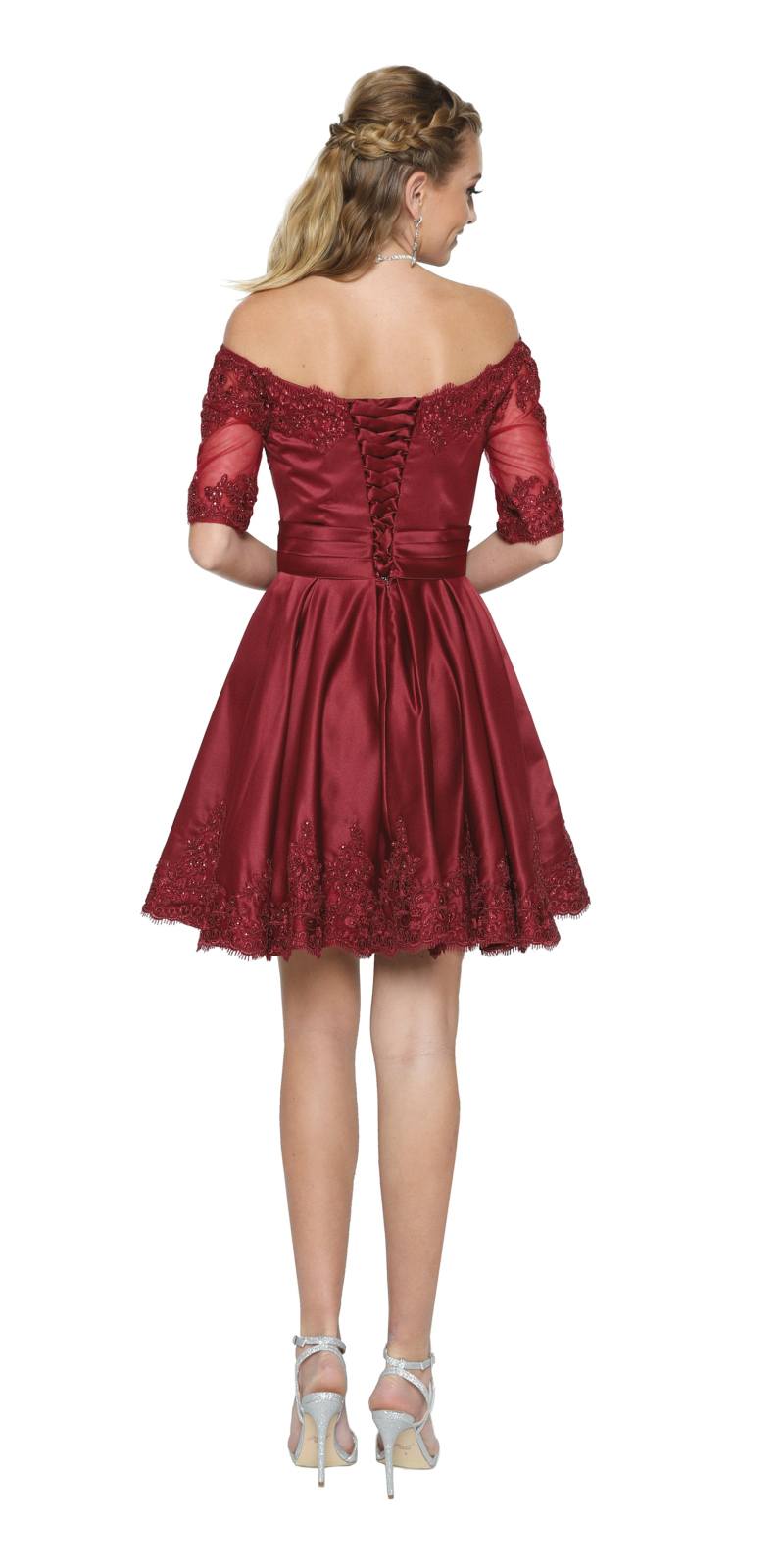 Juliet 804 Short Dress Off-Shoulder with Appliques