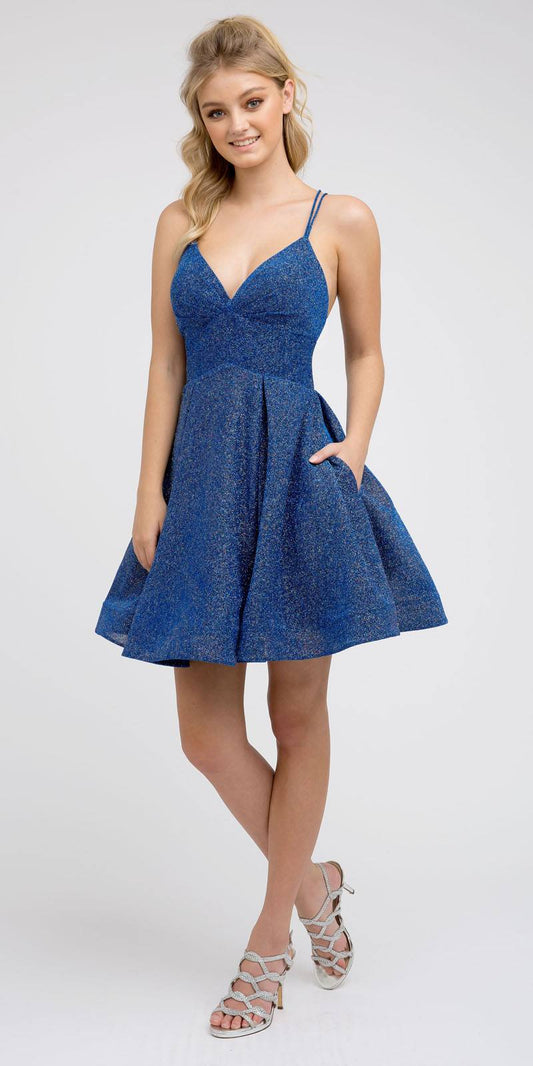 CLEARANCE - Juliet 850 Short V-Neck A-Line Dress with Pockets (Size XS)