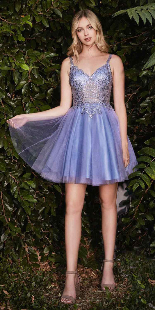 Cinderella Divine 9239 Short Poofy Layered A-Line Gown Tulle Skirt