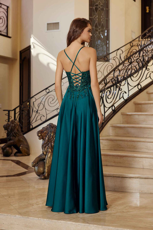 Nox Anabel A1725 Stretch Satin A-Line Dress