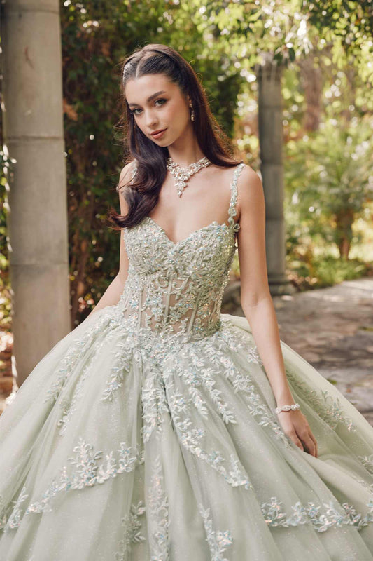 Juliet JT1450J Poofy Sweetheart Corset Boned Quinceanera Ball Gown