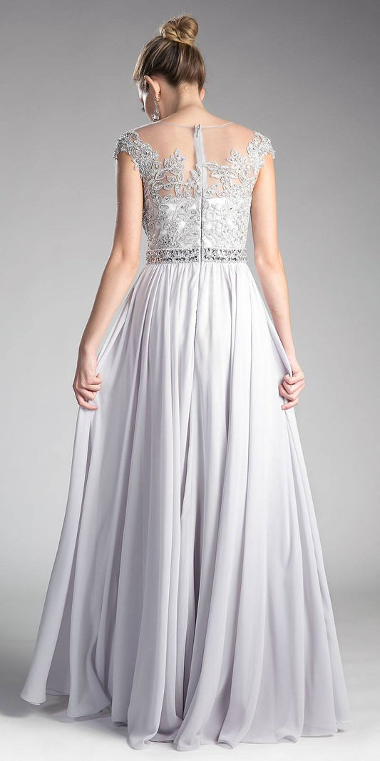 CLEARANCE - Cinderella Divine UJ0011 Cap Sleeved Long Dress (Size S)