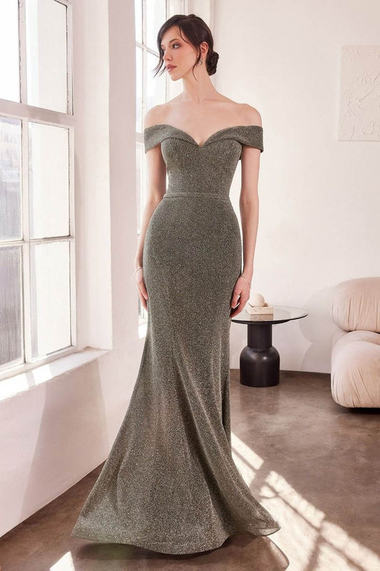 Ladivine Amoris T602 Off Shoulder Sweetheart Neck Fitted Prom Gown