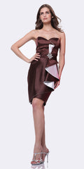 CLEARANCE - Cinderella Divine 5088 Short Strapless Sweetheart Ruffle Dress (Size S)